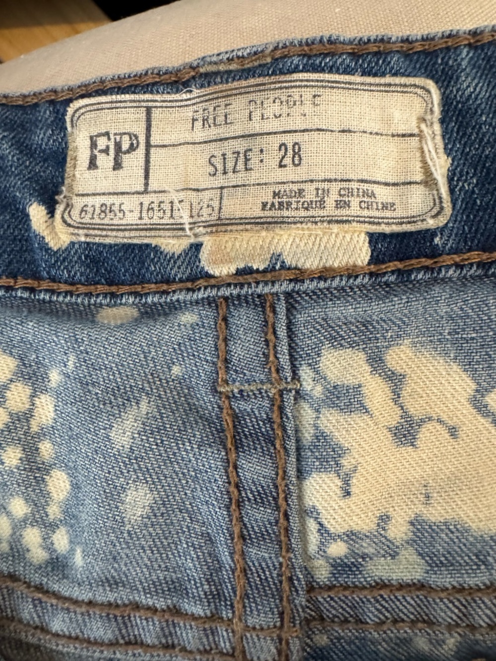 Rare Free People Discharge Bali Flare Jeans Malaya Wash Low Rise Bell Bottoms 28 - Picture 5 of 9